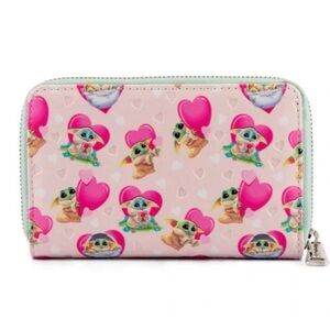 Loungefly The Mandalorian Grogu Hearts Zip Around Wallet